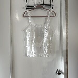 Reformed Ivory Lace Trim Camisole